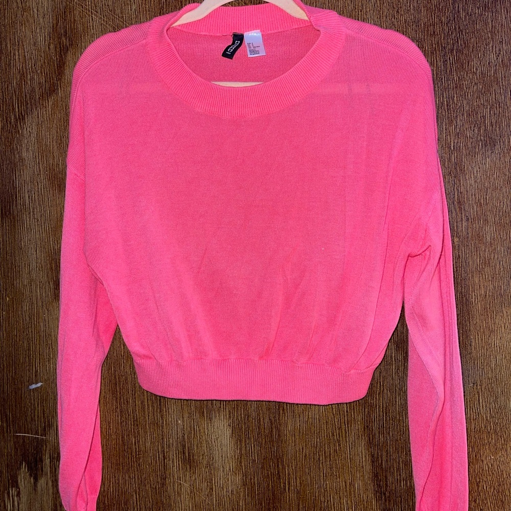 Pink cropped sweater